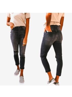 Free People We the Free Women's Zuri Mom Jeans Denim in Dusty Roads Size 29